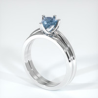 0.71 Ct. Sapphire Ring, 14K White Gold 2