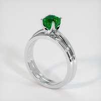 0.94 Ct. Emerald Ring, 18K White Gold 2