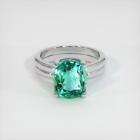 4.09 Ct. Emerald Ring, 18K White Gold 1