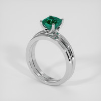 1.72 Ct. Bluish Green Sapphire Ring, 18K White Gold 2