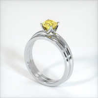 0.75 Ct. Yellow Sapphire Ring, 18K White Gold 2