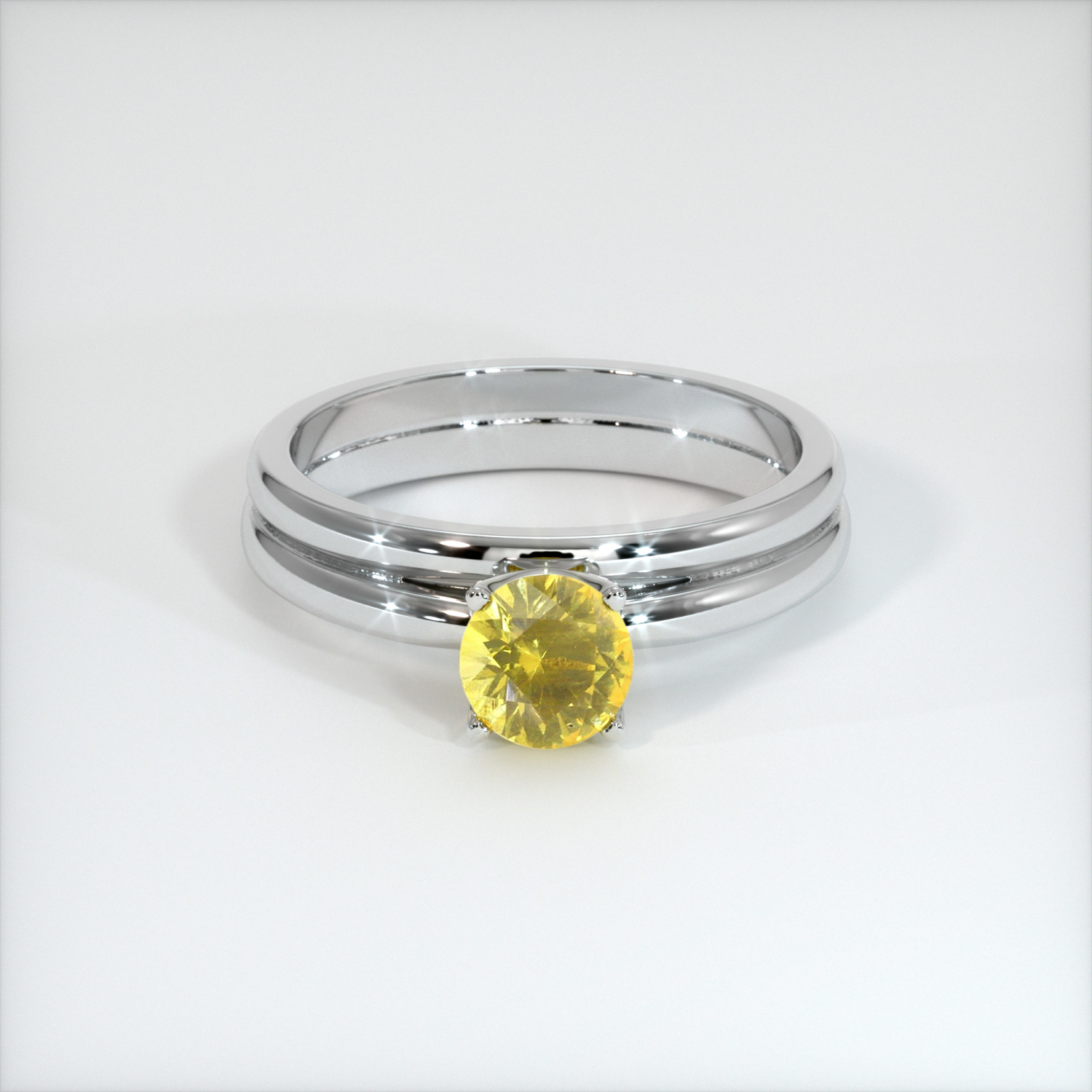 Yellow Sapphire Ring 0.81 Ct. 18K White Gold | The Natural