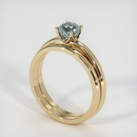 0.74 Ct. Green Sapphire Ring, 10K Yellow Gold 2