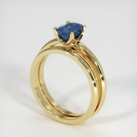 0.97 Ct. Blue Sapphire Ring, 14K Yellow Gold 2