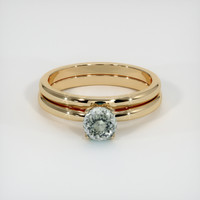0.74 Ct. Green Sapphire Ring, 14K Yellow Gold 1