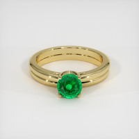 0.94 Ct. Emerald Ring, 18K Yellow Gold 1