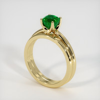 0.94 Ct. Emerald Ring, 18K Yellow Gold 2