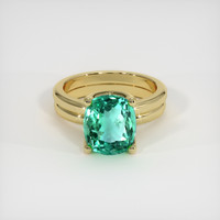 4.09 Ct. Emerald Ring, 18K Yellow Gold 1