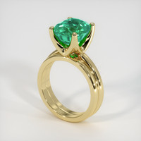 4.09 Ct. Emerald Ring, 18K Yellow Gold 2