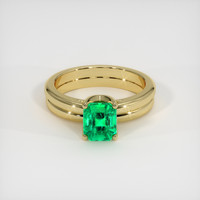 1.36 Ct. Emerald Ring, 18K Yellow Gold 1