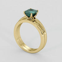 1.77 Ct. Bluish Green Sapphire Ring, 18K Yellow Gold 2