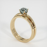 0.76 Ct. Grey Sapphire Ring, 18K Yellow Gold 2