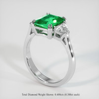 1.92 Ct. Emerald Ring, Platinum 950 2