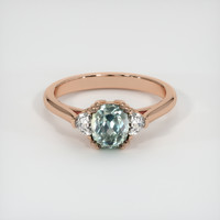 1.20 Ct. Green Sapphire Ring, 14K Rose Gold 1