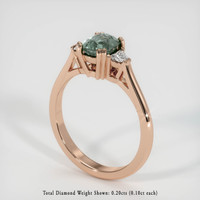 1.20 Ct. Green Sapphire Ring, 14K Rose Gold 2