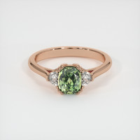1.21 Ct. Yellowish Green Sapphire Ring, 18K Rose Gold 1