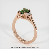 1.21 Ct. Yellowish Green Sapphire Ring, 18K Rose Gold 2