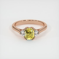 1.24 Ct. Yellow Sapphire Ring, 18K Rose Gold 1