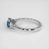 2.00 Ct. Greenish Blue Sapphire Ring, 10K White Gold 4