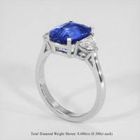 4.20 Ct. Blue Sapphire Ring, 10K White Gold 2