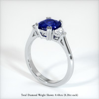2.00 Ct. Sapphire Ring, 14K White Gold 2