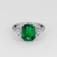 2.44 Ct. Emerald Ring, 18K White Gold 1