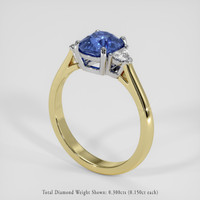 2.26 Ct. Blue Sapphire Ring, 14K White & Yellow 2