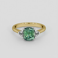 2.44 Ct. Bluish Green Sapphire Ring, 14K White & Yellow 1