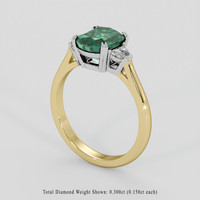 2.44 Ct. Bluish Green Sapphire Ring, 14K White & Yellow 2