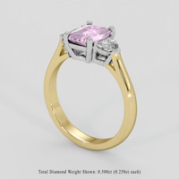 1.61 Ct. Purplish Pink Sapphire Ring, 18K White & Yellow 2