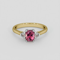 1.12 Ct. Padparadscha Sapphire Ring, 18K White & Yellow 1