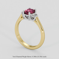 1.12 Ct. Padparadscha Sapphire Ring, 18K White & Yellow 2
