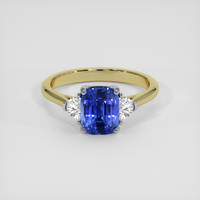 3.17 Ct. Blue Sapphire Ring, 18K White & Yellow 1