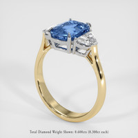 2.51 Ct. Blue Sapphire Ring, 18K White & Yellow 2