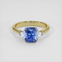 3.11 Ct. Blue Sapphire Ring, 18K White & Yellow 1