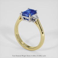 3.11 Ct. Blue Sapphire Ring, 18K White & Yellow 2