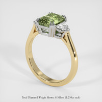 2.60 Ct. Yellowish Green Sapphire Ring, 18K White & Yellow 2