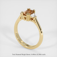 1.71 Ct. Orangish Brown Sapphire Ring, 14K Yellow Gold 2