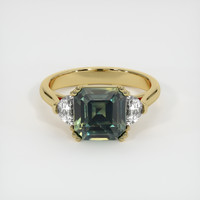 4.06 Ct. Bi Color Sapphire Ring, 18K Yellow Gold 1