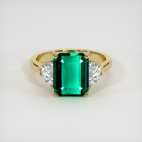 3.10 Ct. Emerald Ring, 18K Yellow Gold 1