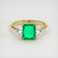 1.18 Ct. Emerald Ring, 18K Yellow Gold 1