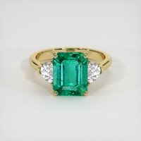 3.29 Ct. Emerald Ring, 18K Yellow Gold 1