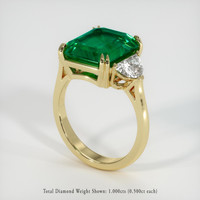 5.22 Ct. Emerald Ring, 18K Yellow Gold 2