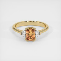 1.71 Ct. Orangish Brown Sapphire Ring, 18K Yellow Gold 1
