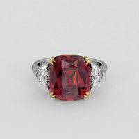 7.61 Ct. Red Spinel Ring, 14K Yellow & White 1