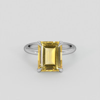 4.01 Ct. Yellow Citrine Ring, Platinum 950 1