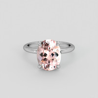 3.79 Ct. Orangish Pink Morganite Ring, Platinum 950 1