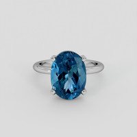 7.67 Ct. London Blue Topaz Ring, Platinum 950 1