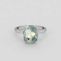 4.70 Ct. Bluish Green Sapphire Ring, Platinum 950 1