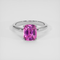 3.50 Ct. Purplish Pink Sapphire Ring, Platinum 950 1
